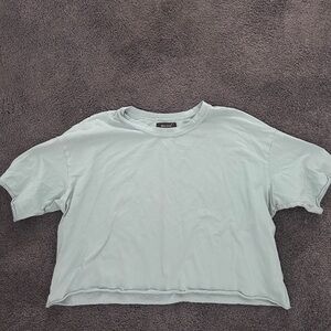 Pale Mint Cropped Crew Tee